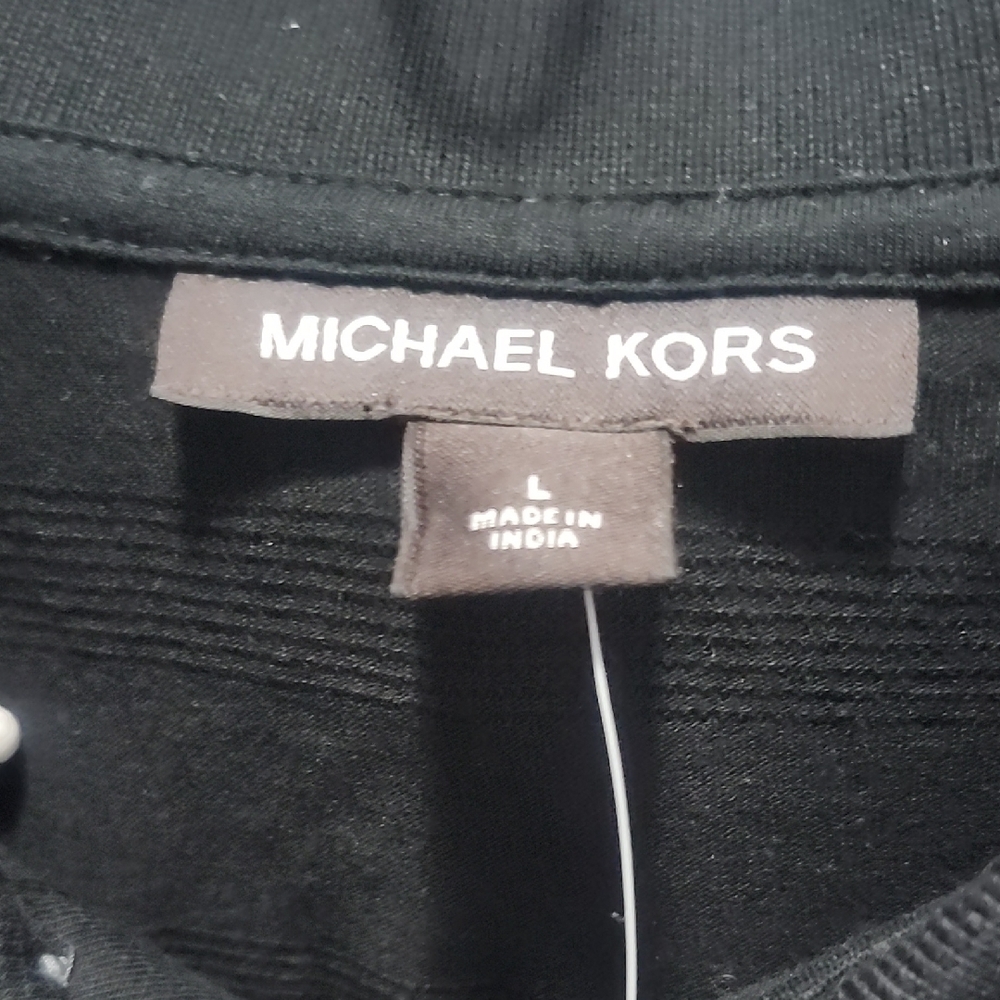Michael Kors Black Polo Shirt with White Trim - Picture 2 of 6